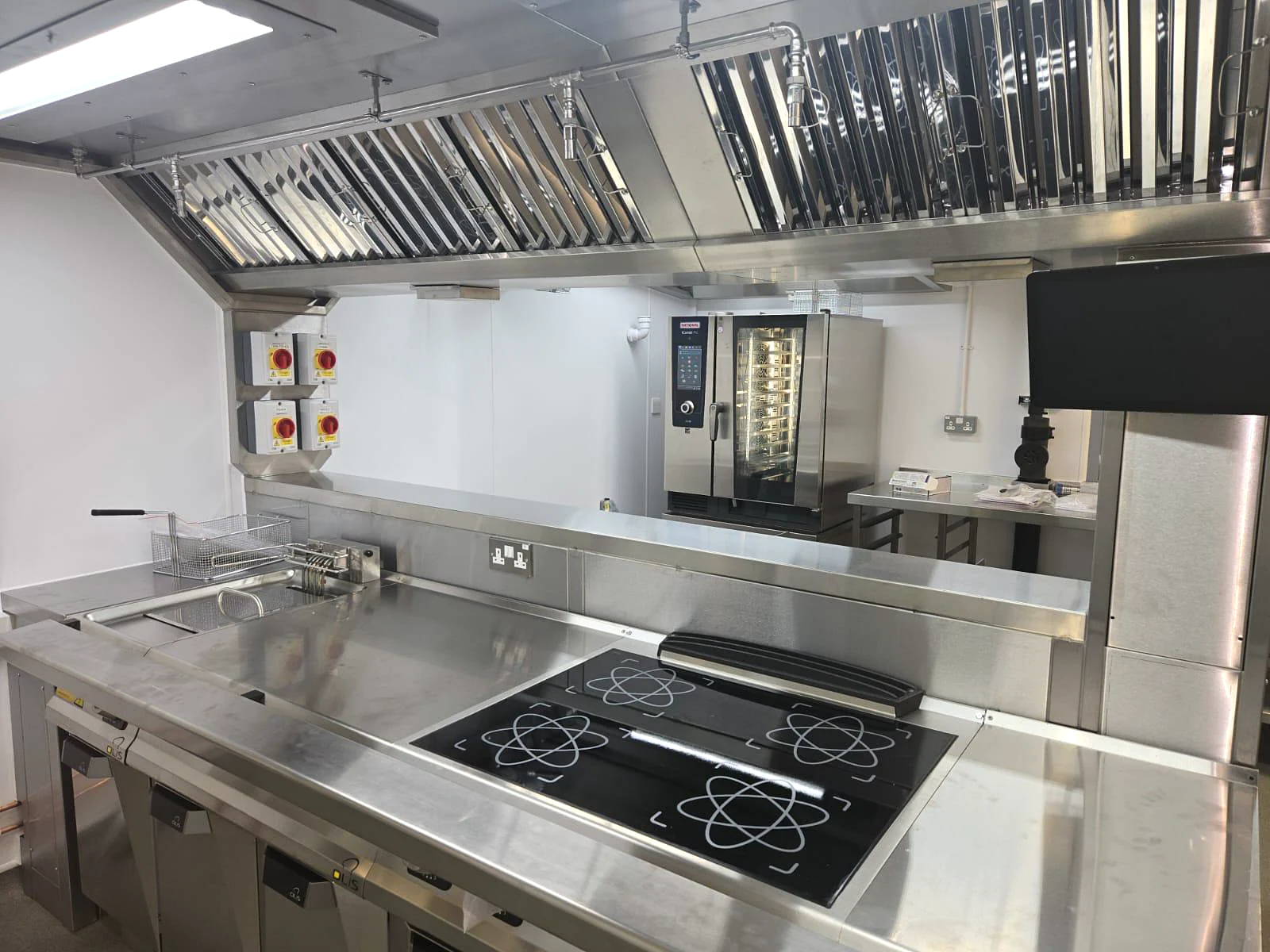 Detailed view of a polished induction cookline